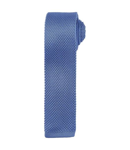 Unisex adult slim knitted tie one size mid blue Premier