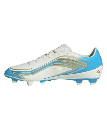 Mens F50 Club Firm Ground Football Boots Cream Blue Gold Adidas