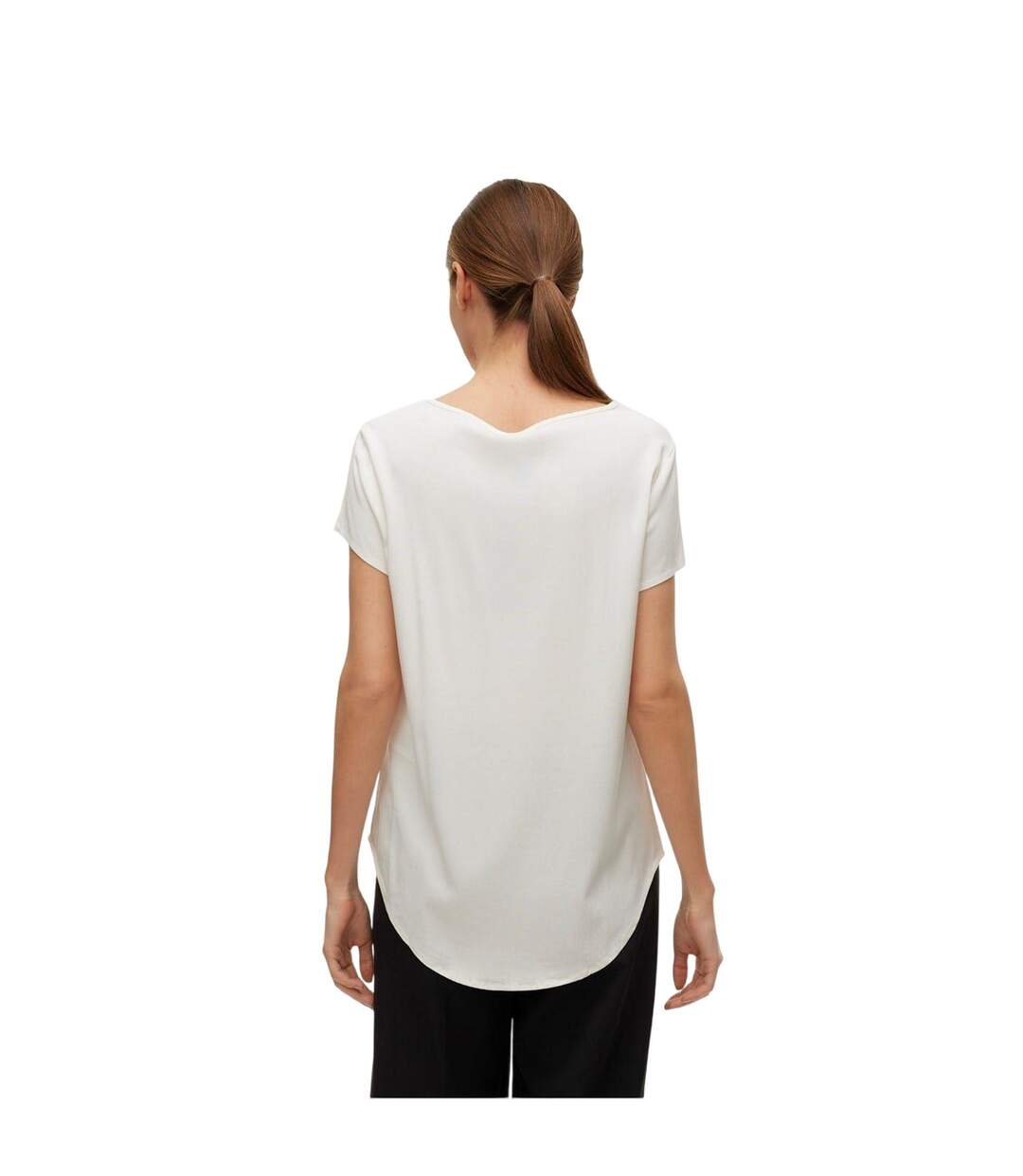 Womens/ladies Bella Scoop Neck Regular T-shirt Snow White Vero Moda-3