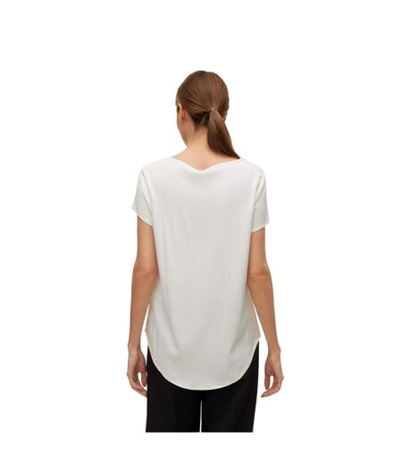 Womens/ladies Bella Scoop Neck Regular T-shirt Snow White Vero Moda