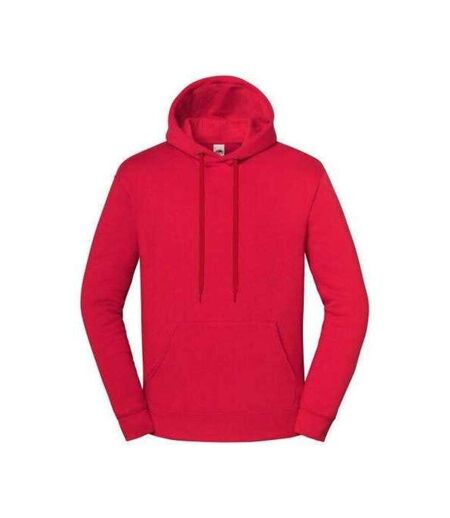 Sweat Uni À Capuche Iconic Premium Adulte Rouge Fruit Of The Loom