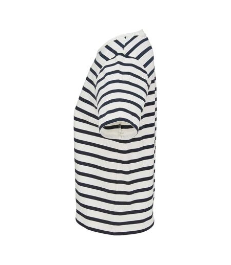 T-shirt Legend Femme Blanc Cassé Bleu Marine SOLS