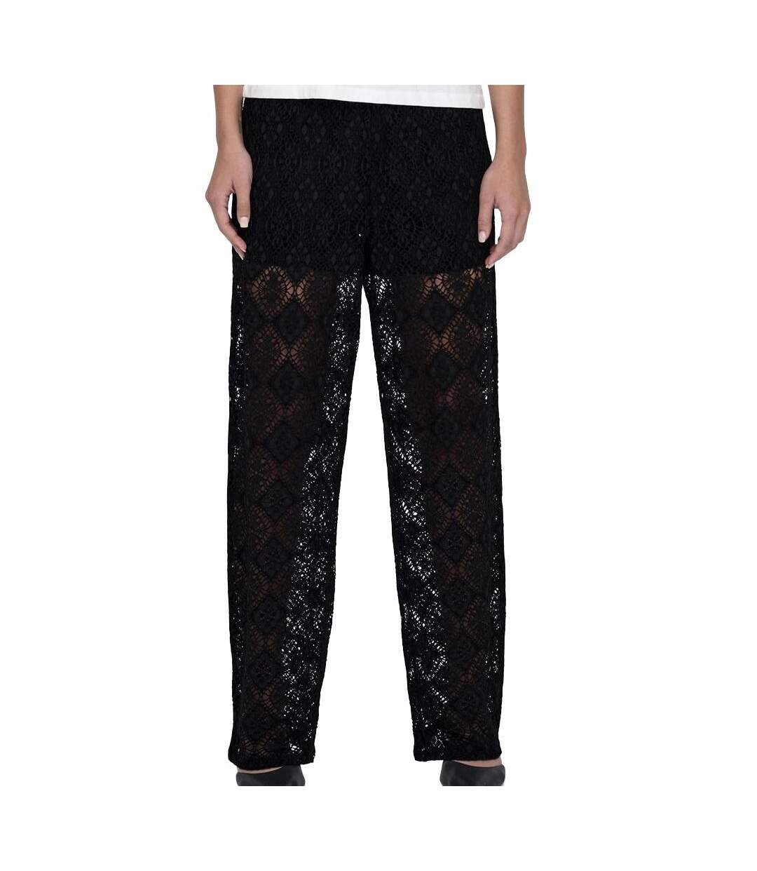 Pantalon fluide noir femme jdy eva-1