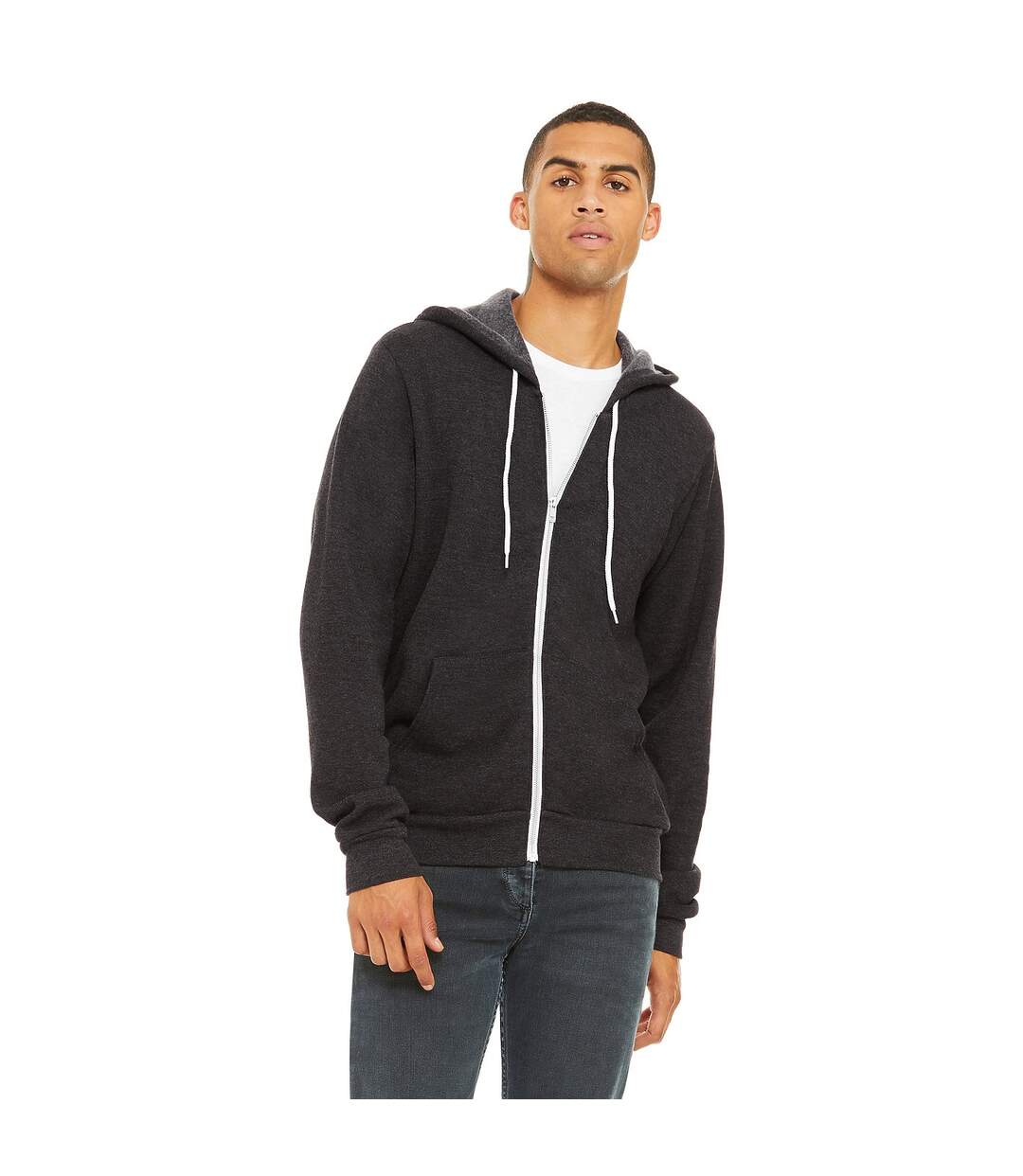 Sweat Capuche Unisexe Gris Foncé Mélangé Bella + Canvas-1