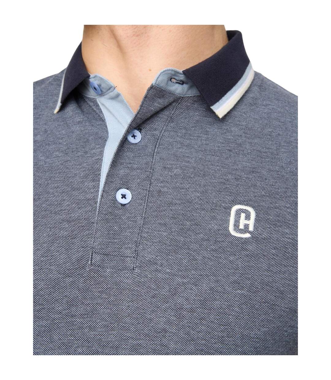 Polo Mettormoore Homme Bleu Marine Crosshatch-4