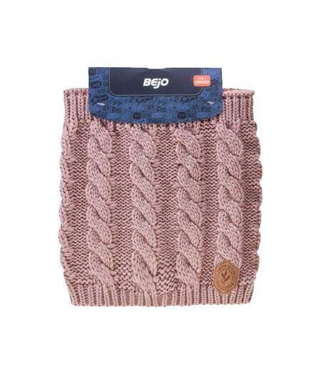 Childrens/kids Indy Cable Knit Neck Warmer One Size Pink Bejo