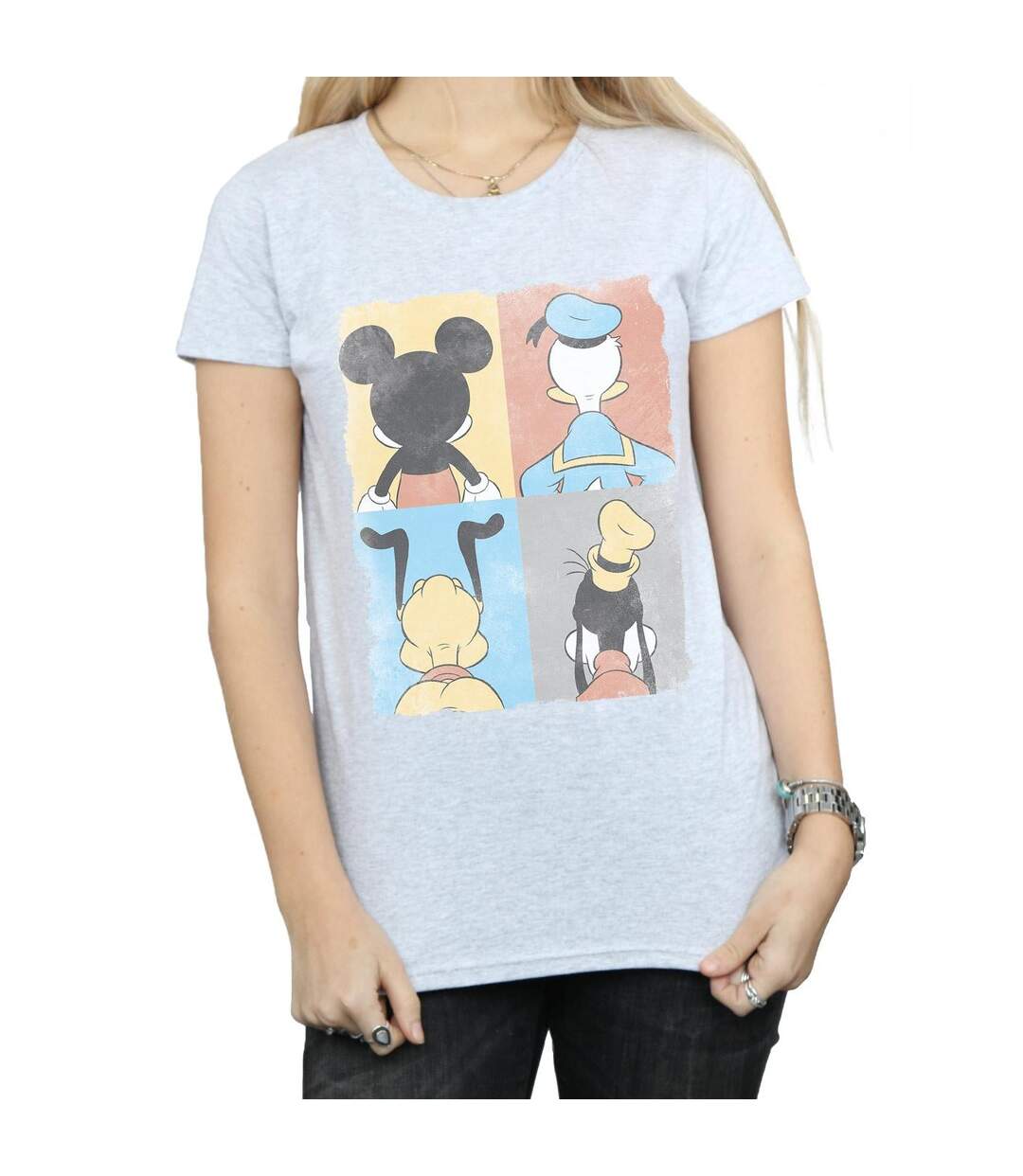 Disney Femme/Les femmes - T-shirt en coton Mickey Mouse à quatre dos (Gris sportif) - UTBI31052-3