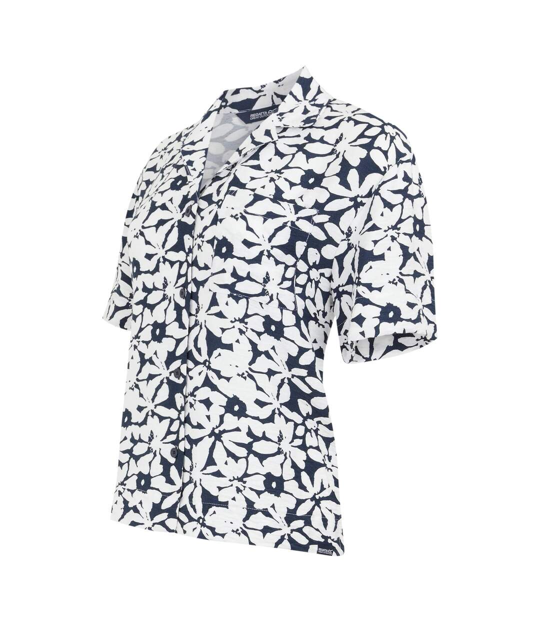 Womens/ladies Salise Large Floral Lightweight Shirt Navy White Regatta-4