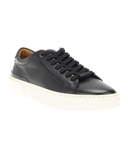 Womens/ladies Gary Leather Trainers Dark Blue Boss