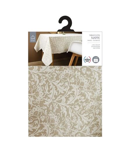 Nappe Imprimée Feuillage 140x250cm Beige