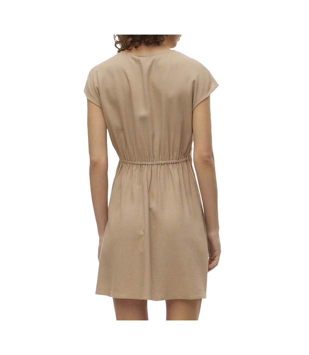 Robe beige femme vero moda mymilo-2