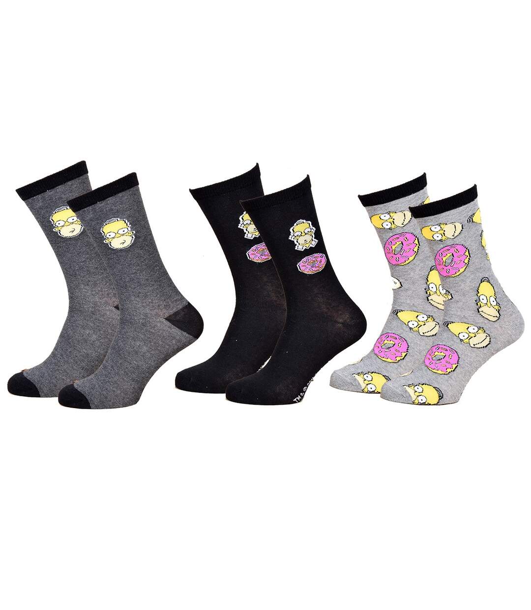 Chaussettes homme Simpsons en Coton -Assortiment modèles photos selon arrivages- Pack de 12 Paires-2