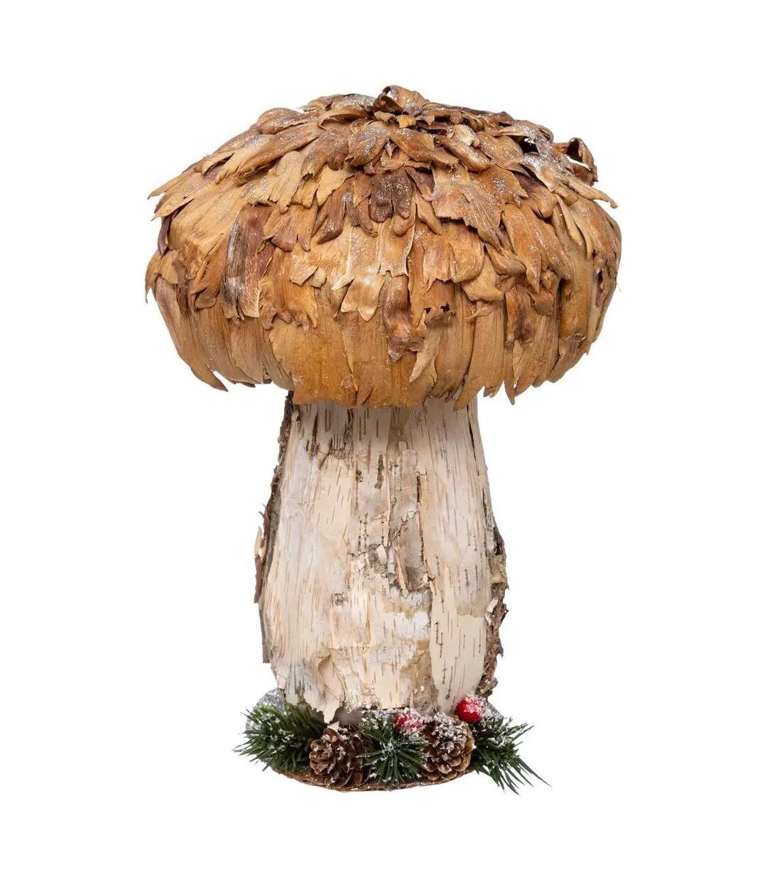 Champignon Déco Marron Glacé 27cm Naturel-1