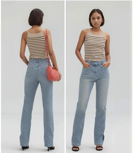 Jean femme taille haute - Régular - Look décontracté