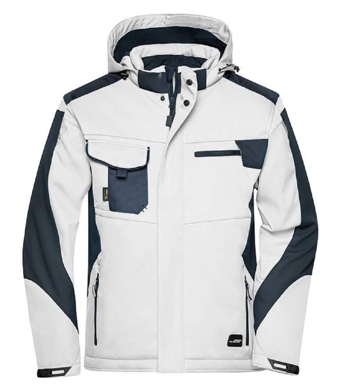 Veste hiver softshell Unisexe - JN824 - blanc et carbone