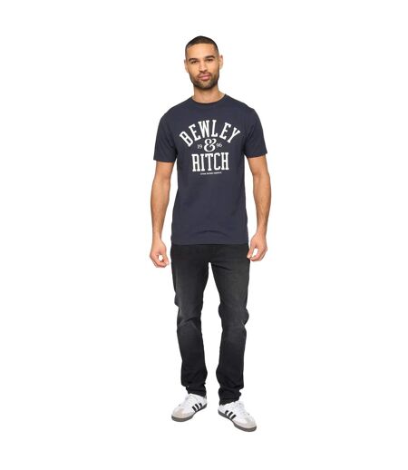 Mens nuford t-shirt navy Bewley & Ritch