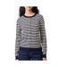 Gilet bleu/blanc femme pieces nora-1