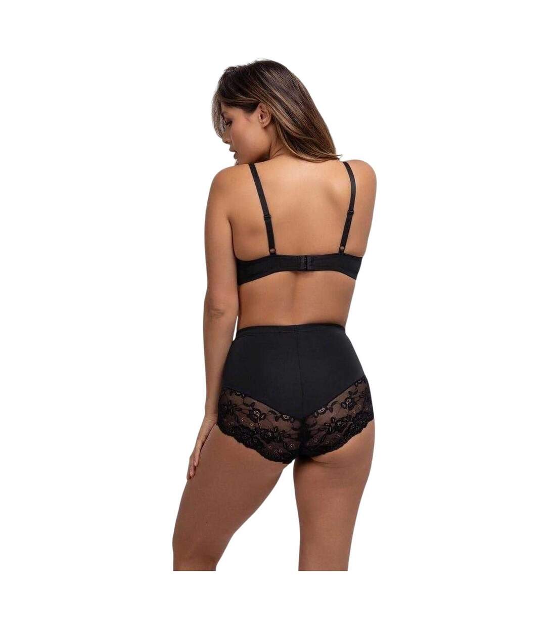 Womens/ladies Brigette Mid Rise Shaping Briefs Black Dorina-3