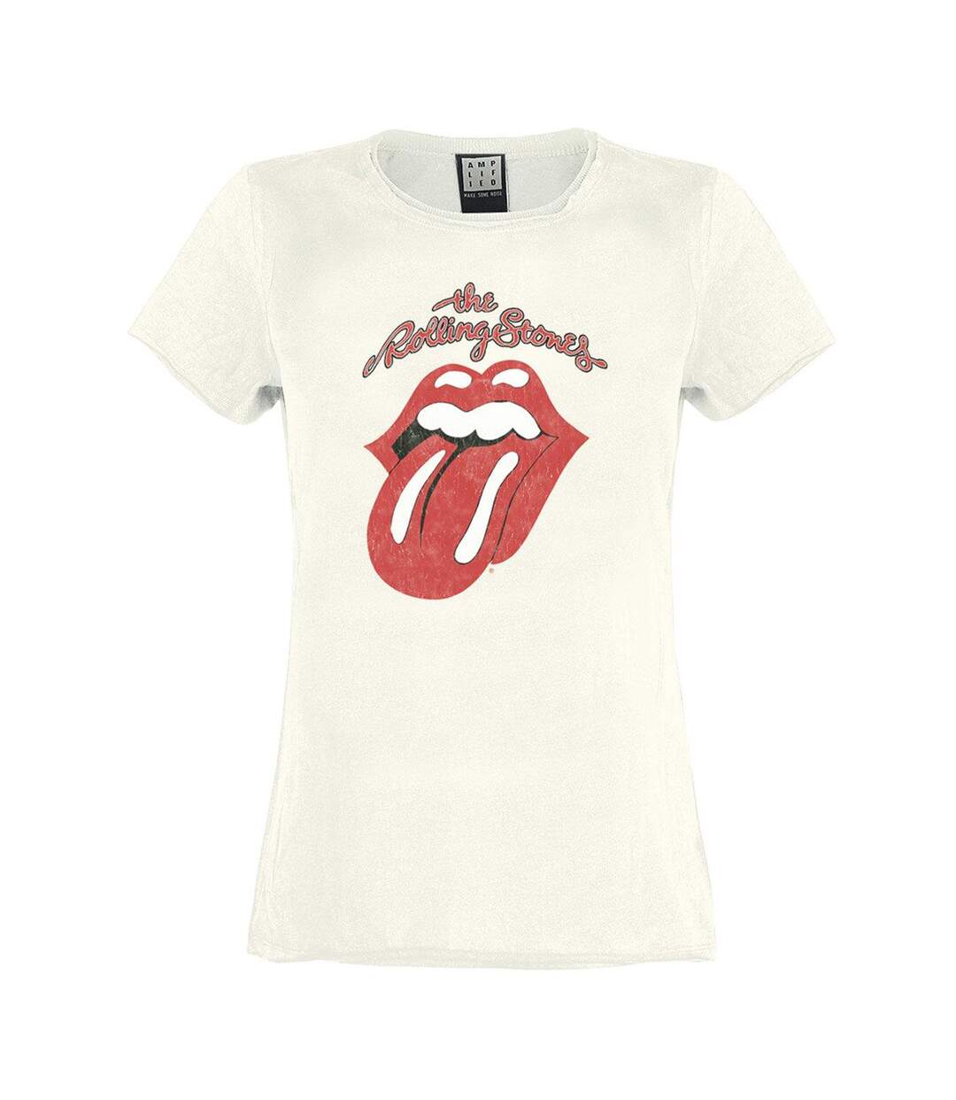 Womens/ladies Vintage Tongue The Rolling Stones T-shirt Vintage White Amplified-1