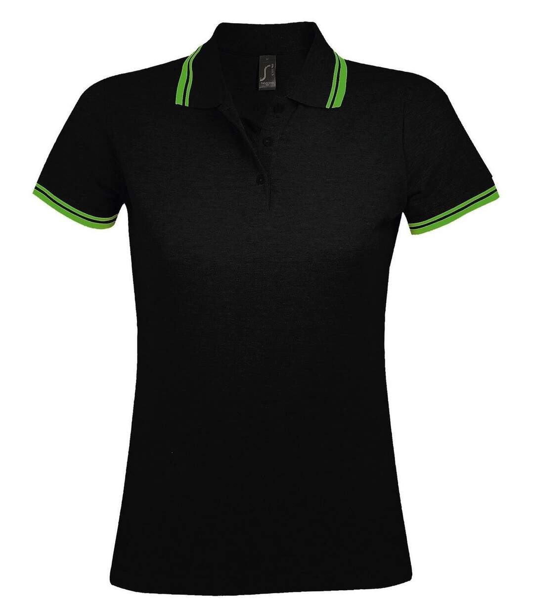 Polo femme - 00578 - noir et lime