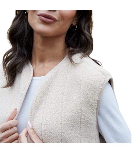 Womens/ladies Niya Borg Lightweight Gilet Ecru Threadbare