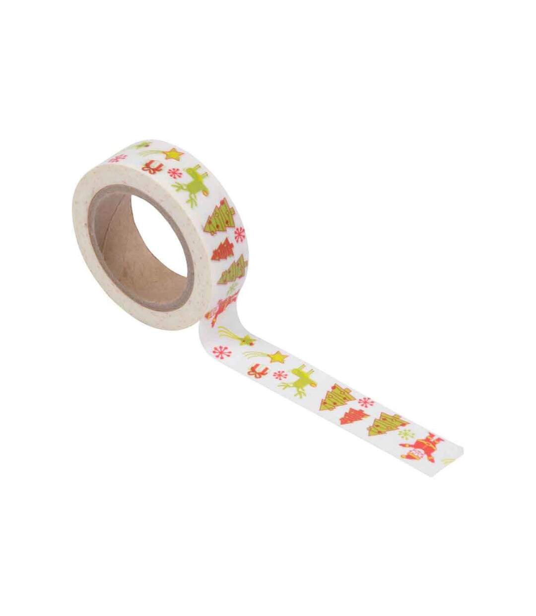 Ruban Adhésif Papier de Riz Père Noël 10m Blanc-1