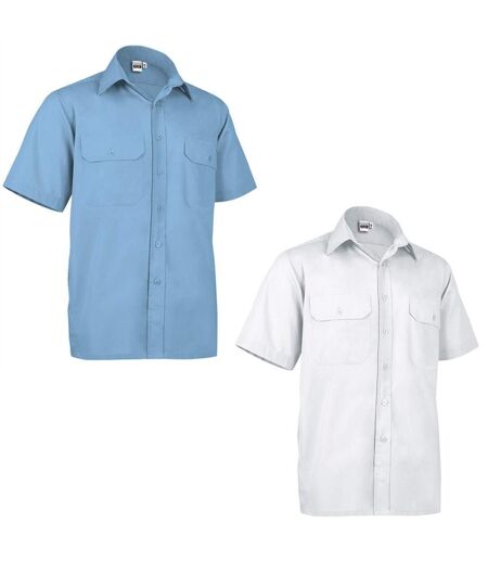Lot 2 Chemises manches courtes - Homme - ACADEMY MC - blanc - bleu ciel