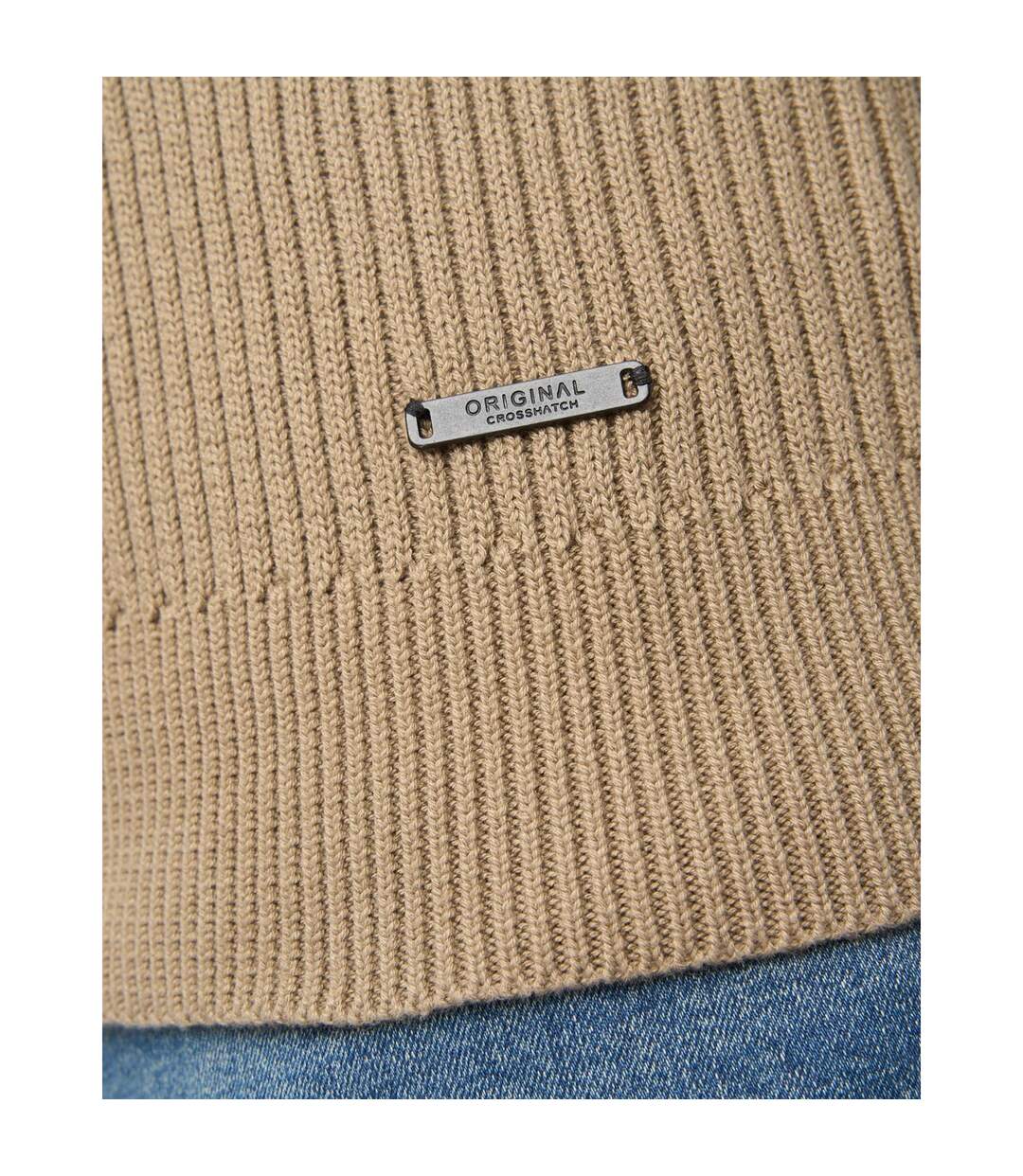 Pull Wellburys Homme Taupe Crosshatch-4