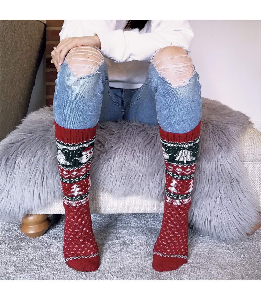 1 Pack Ladies Wool Christmas Novelty Socks-4
