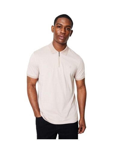 Mens dotted jacquard polo shirt stone Burton