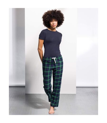 Skinnifit Womens/Ladies Tartan Lounge Pants (Navy/Green Check)