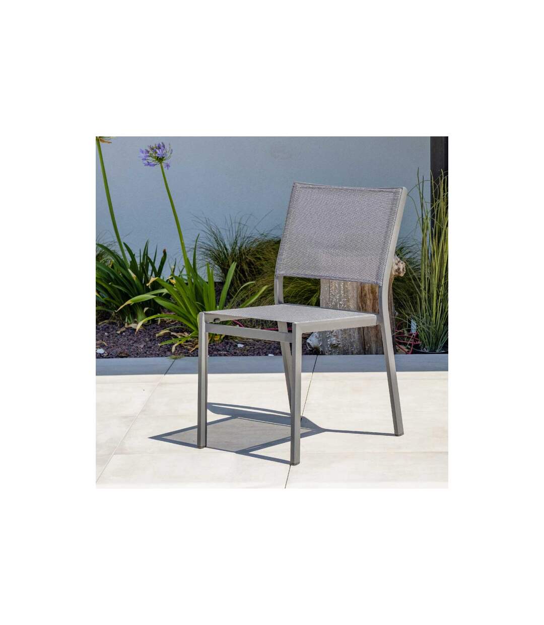 Chaise de Jardin Empilable Stockholm 84cm Gris Anthracite-4