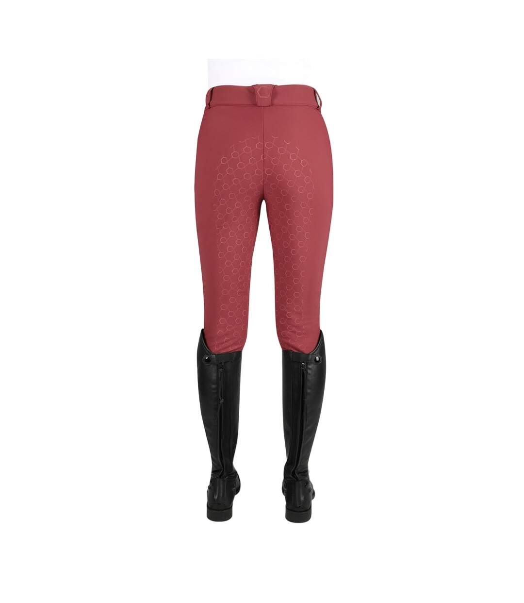 Womens/ladies horse riding tights burgundy Coldstream