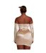 Robe Moulante Métallisée Extra-slim Manches Longues Femme Crème Mars The Label-3