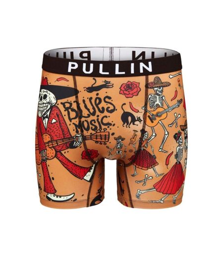 PULL IN Boxer Long Homme Microfibre BLUES Beige Rouge