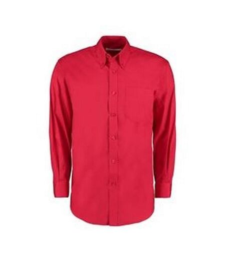 Kustom Kit Mens Corporate Long Sleeve Oxford Shirt (Red)