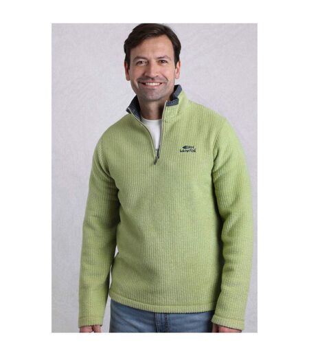 Mens newark grid eco friendly quarter zip fleece top tarragon Weird Fish