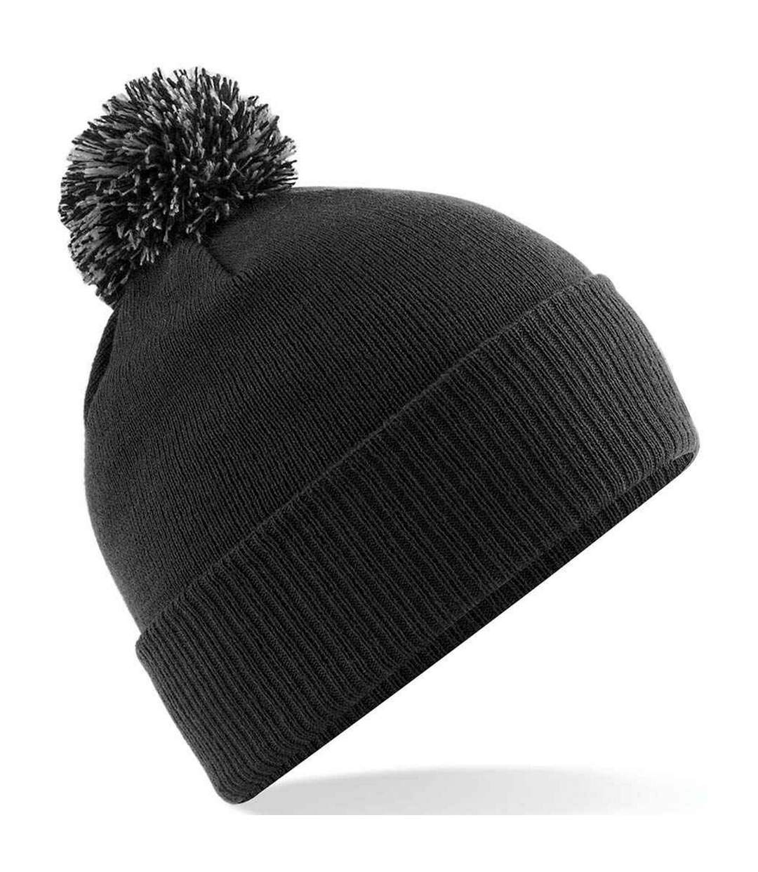 Bonnet snowstar adulte noir / gris Beechfield-1