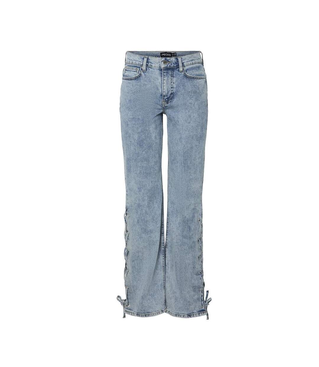 Jean droit bleu femme pieces fenda-2
