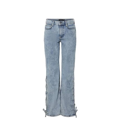 Jean droit bleu femme pieces fenda