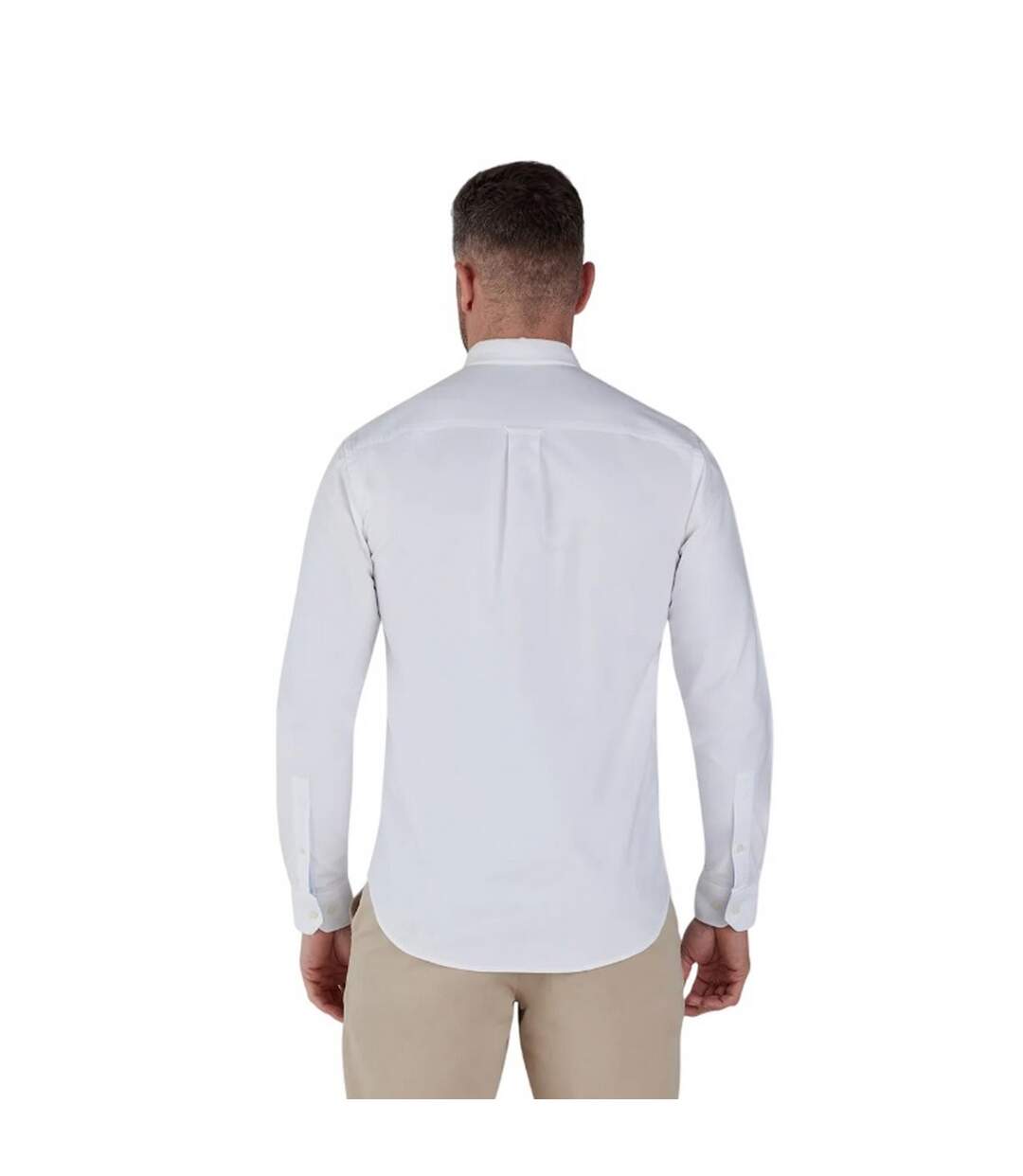Mens Classic Oxford Long-sleeved Shirt White Raging Bull-2