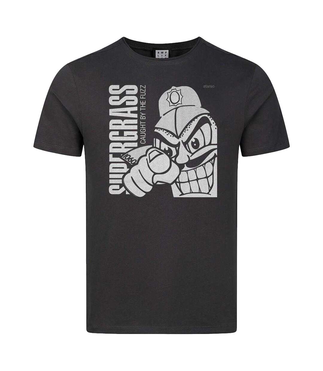 T-shirt Motif/style Supergrass Fuzz Adulte Charbon Amplified-1