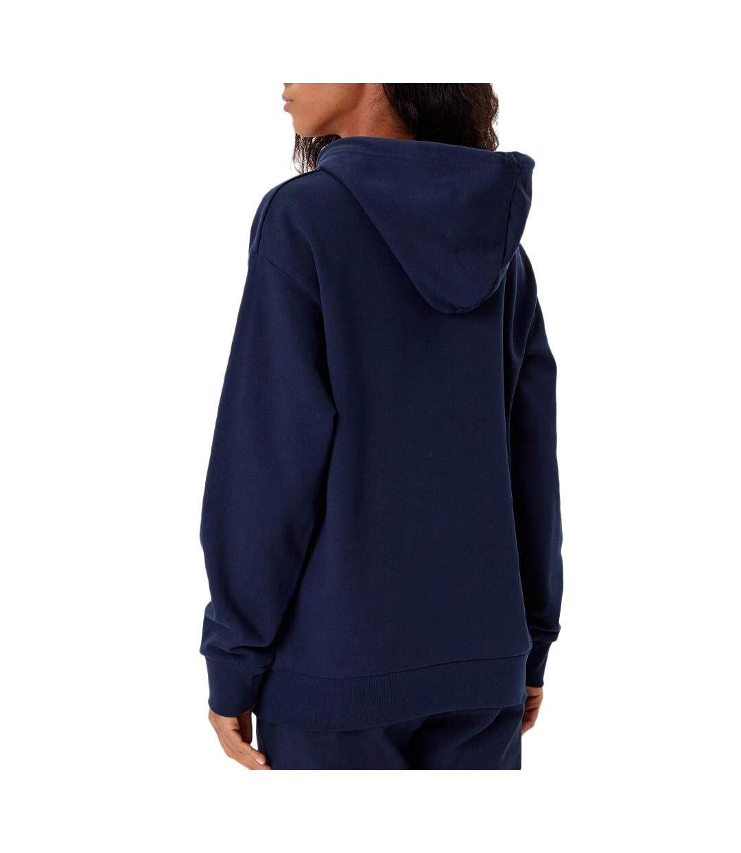 Sweat à capuche marine femme lacoste polaire surdimensionné-2