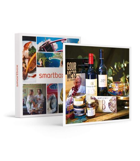 Coffret Allégresse : spécialités sucrées, salées et 2 bouteilles de vin, livré à domicile - SMARTBOX - Coffret Cadeau Gastronomie