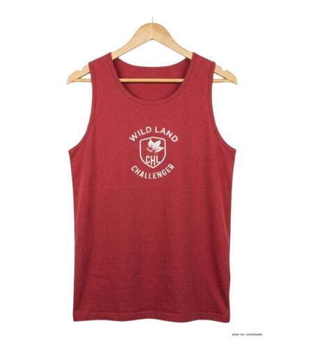 Débardeur homme Challenger SORRY2 bordeaux imprimé — Confort pur coton jersey
