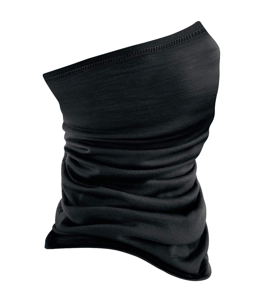 Unisex Adult Morf Merino Wool Neck Warmer Black Beechfield-1