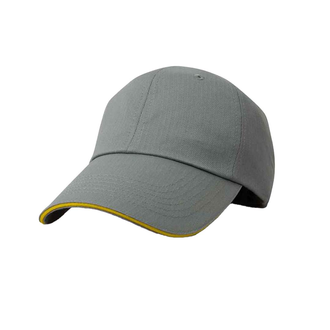 Casquette à rebord en contraste adulte unisexe gris/jaune Result-2