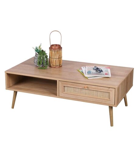 Table basse Bali avec 1 tiroir et 1 niche de rangement