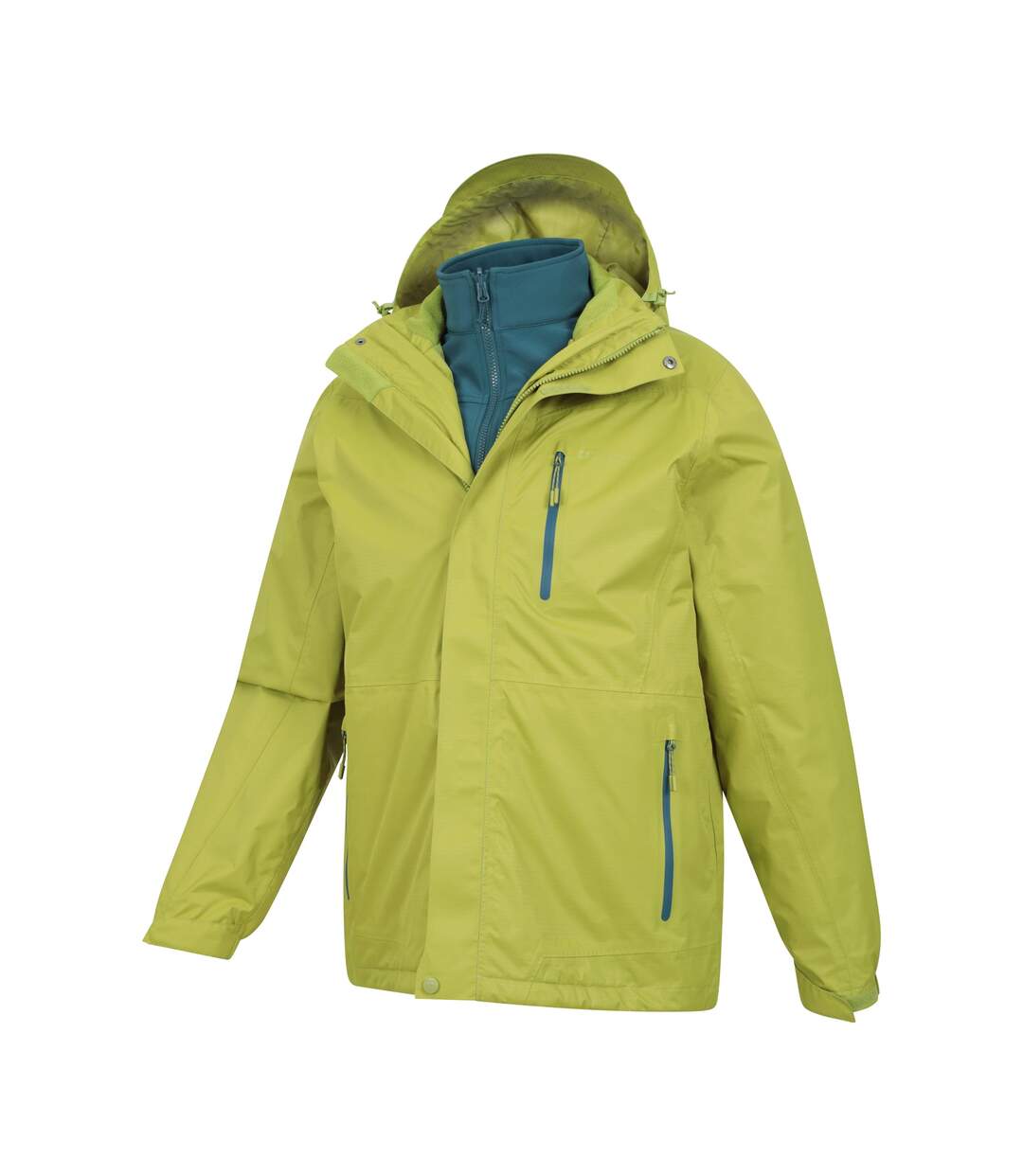 Veste imperméable 3 en 1 bracken extreme pour hommes vert vif Mountain Warehouse-3