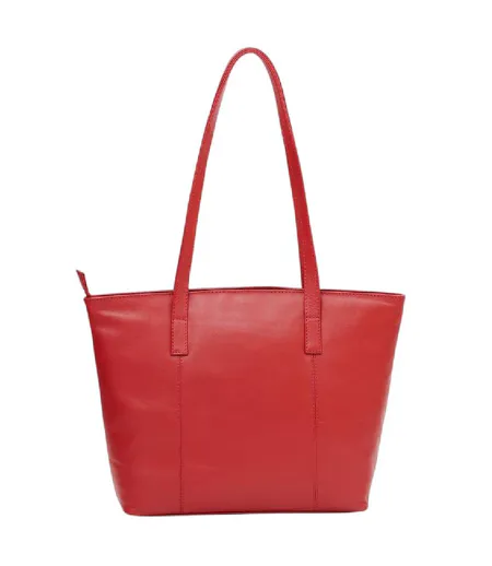 Womens/ladies Leather Tote Bag One Size Red Firetrap
